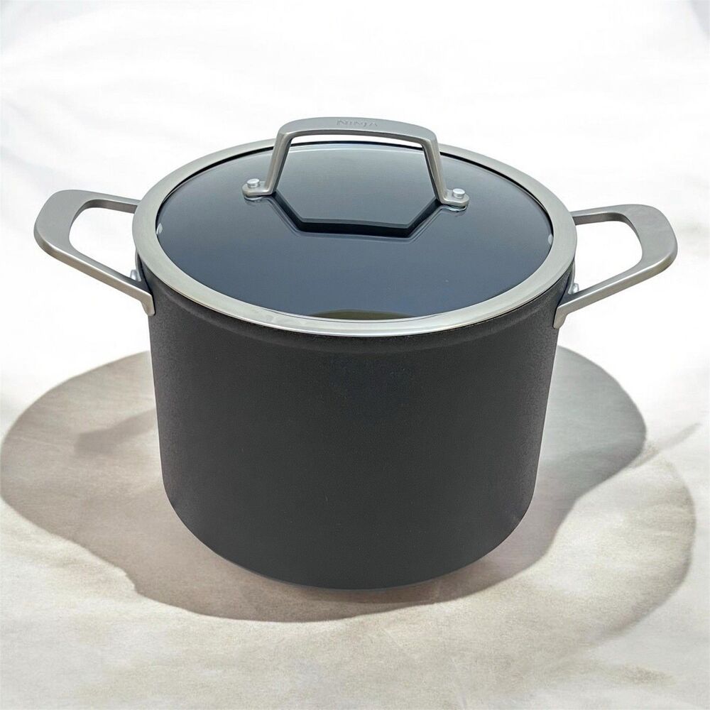 Ninja Foodi NeverStick Premium 6.5 Qt Stock Pot w/Glass Lid Hard Anodized Induct